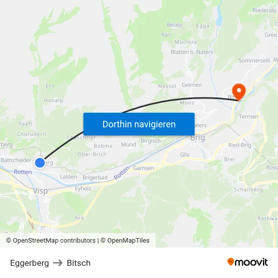 Eggerberg to Bitsch map