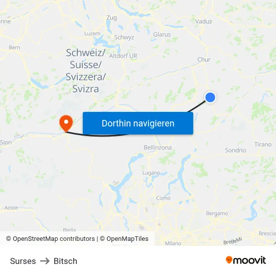 Surses to Bitsch map