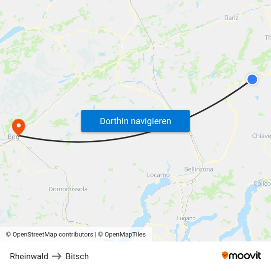 Rheinwald to Bitsch map