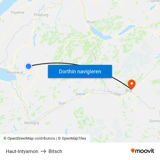 Haut-Intyamon to Bitsch map