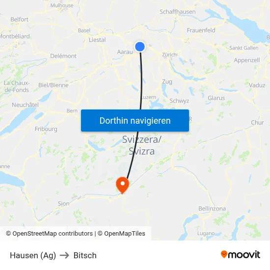 Hausen (Ag) to Bitsch map