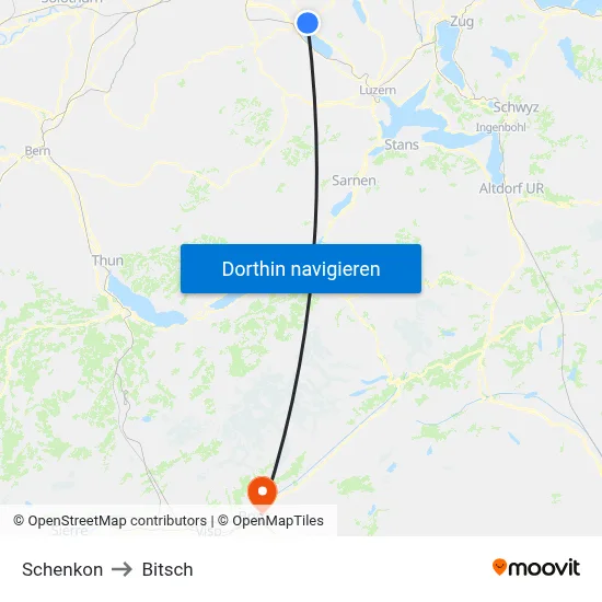 Schenkon to Bitsch map