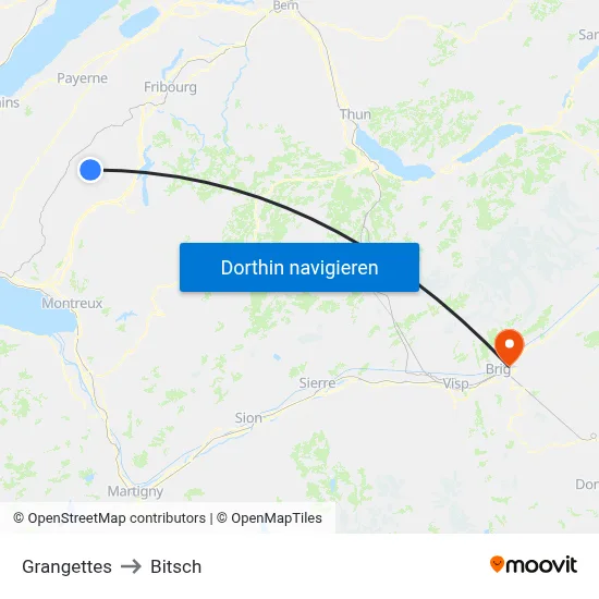 Grangettes to Bitsch map
