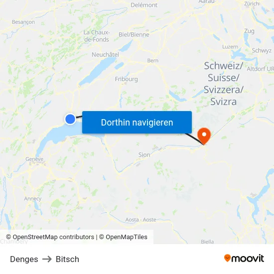 Denges to Bitsch map