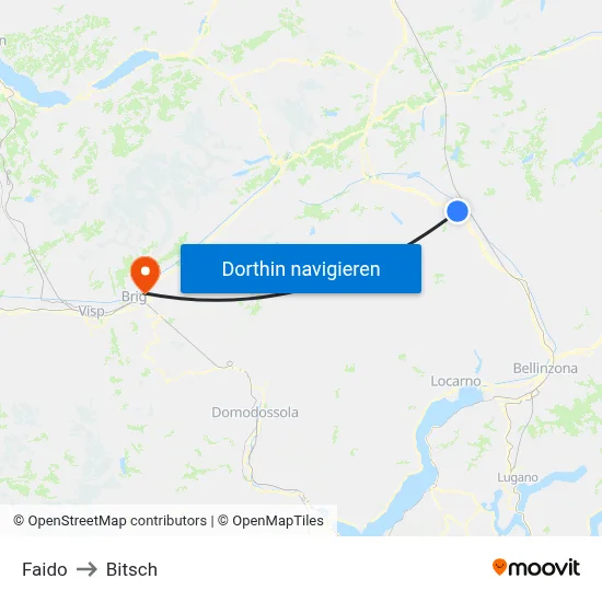 Faido to Bitsch map