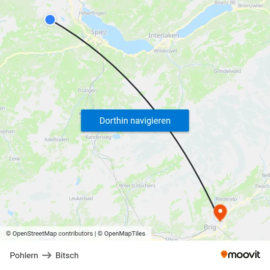 Pohlern to Bitsch map
