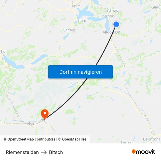 Riemenstalden to Bitsch map