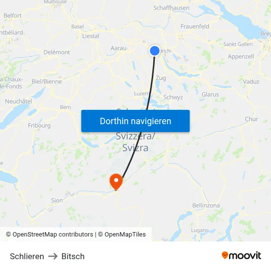 Schlieren to Bitsch map