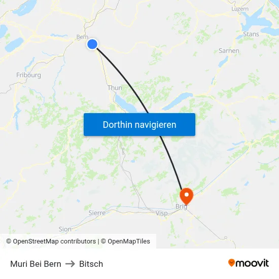 Muri Bei Bern to Bitsch map
