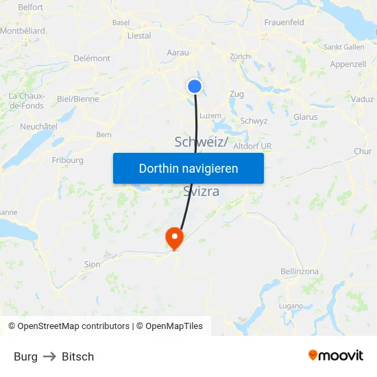 Burg to Bitsch map
