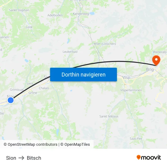 Sion to Bitsch map