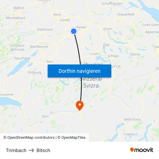 Trimbach to Bitsch map