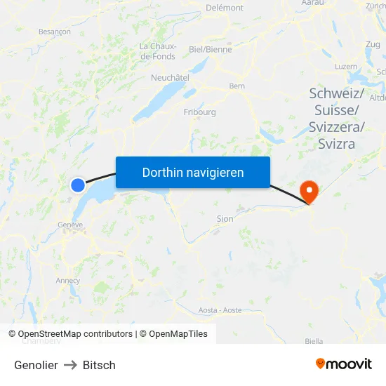 Genolier to Bitsch map