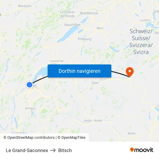 Le Grand-Saconnex to Bitsch map