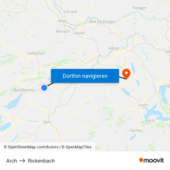 Arch to Rickenbach map