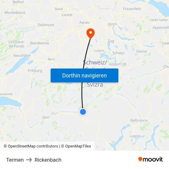 Termen to Rickenbach map