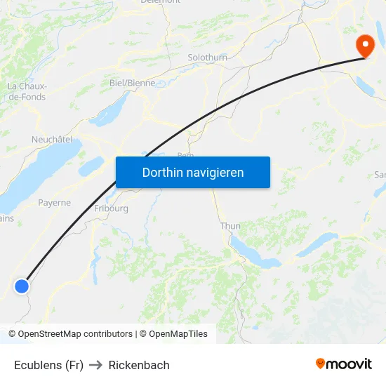 Ecublens (Fr) to Rickenbach map