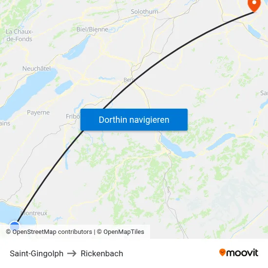 Saint-Gingolph to Rickenbach map