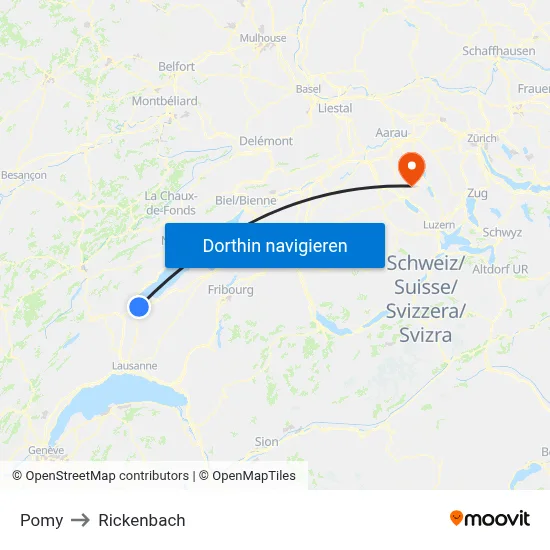 Pomy to Rickenbach map