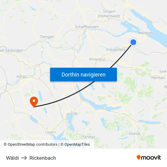 Wäldi to Rickenbach map