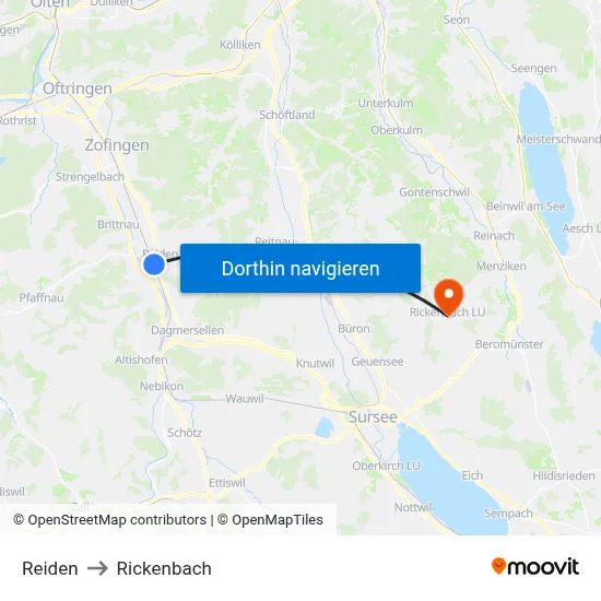 Reiden to Rickenbach map