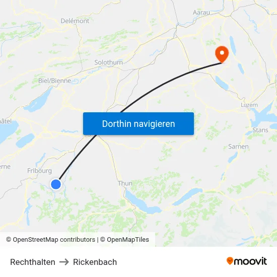 Rechthalten to Rickenbach map