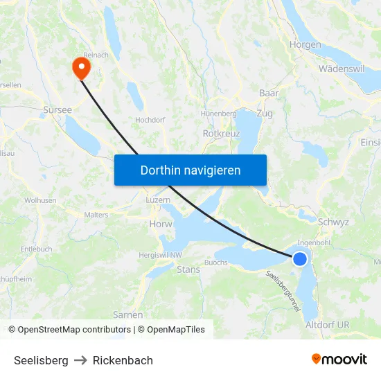 Seelisberg to Rickenbach map