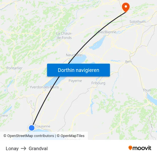 Lonay to Grandval map