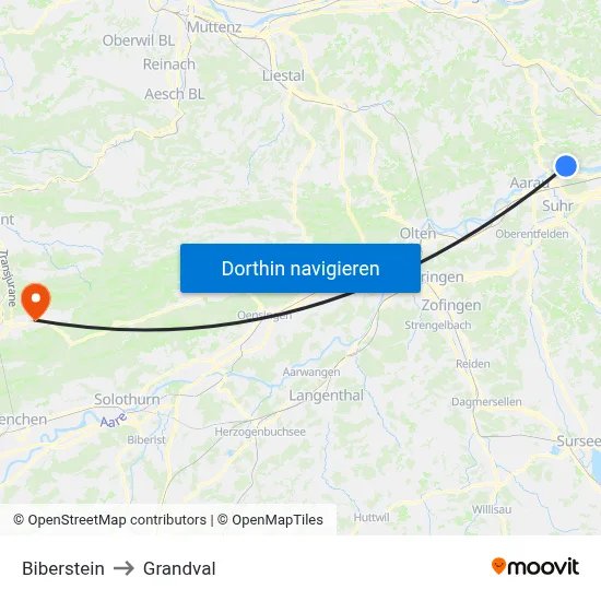 Biberstein to Grandval map