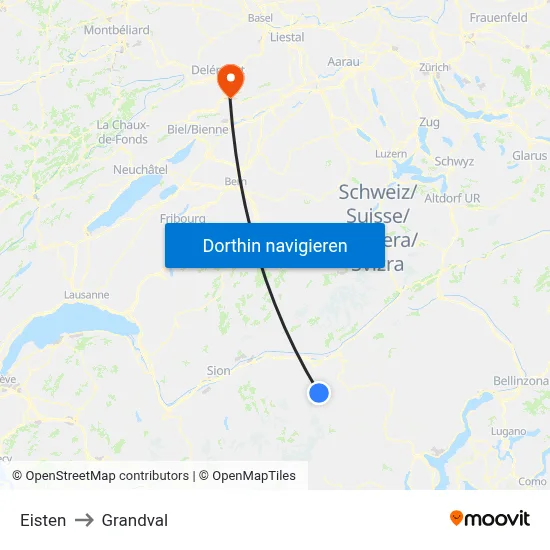 Eisten to Grandval map