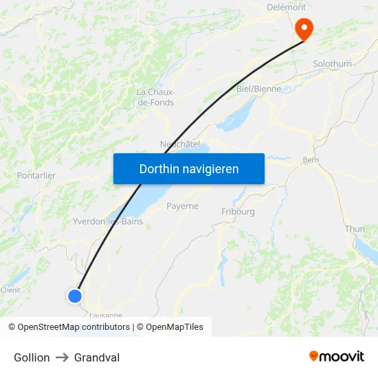 Gollion to Grandval map