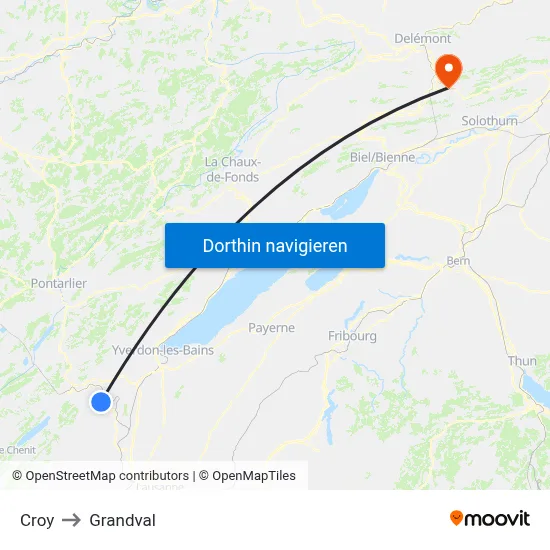 Croy to Grandval map