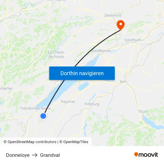 Donneloye to Grandval map