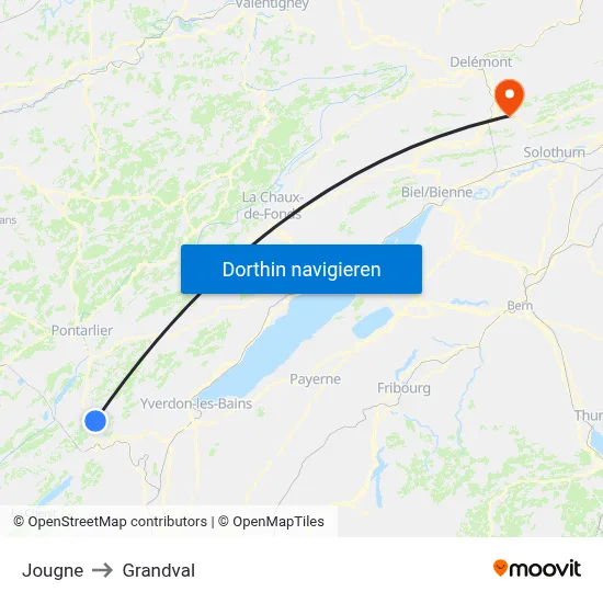 Jougne to Grandval map