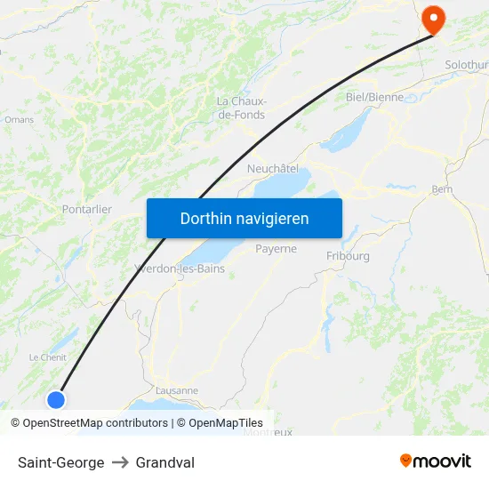Saint-George to Grandval map
