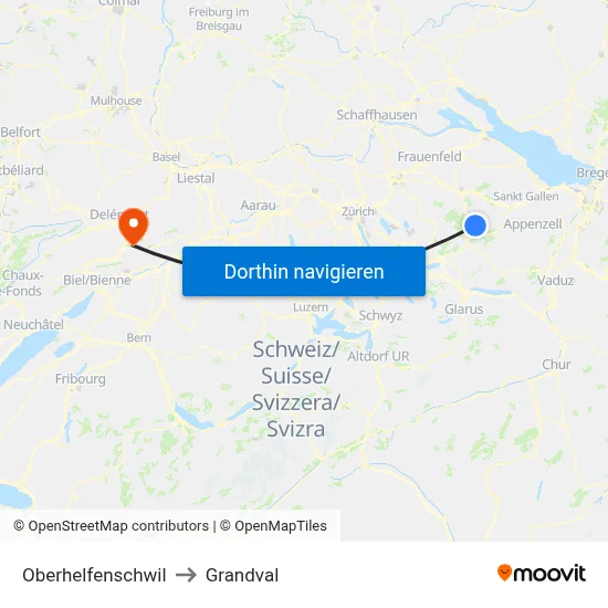 Oberhelfenschwil to Grandval map