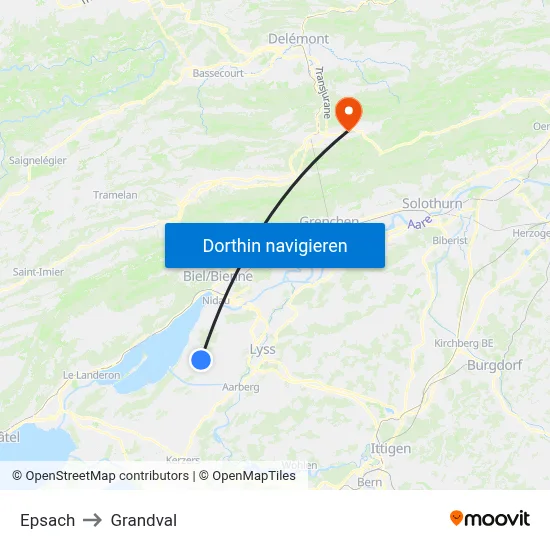 Epsach to Grandval map