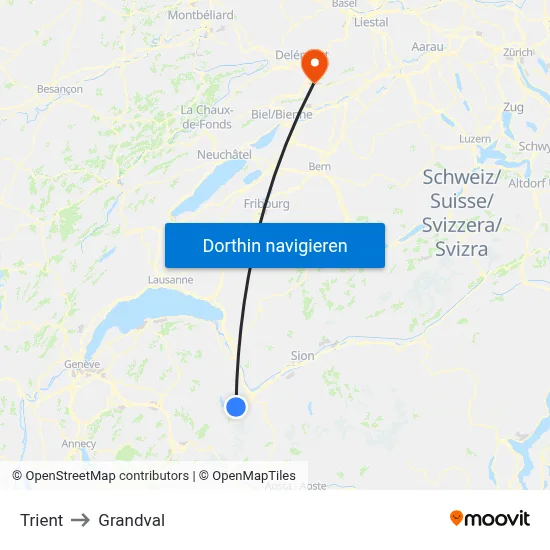 Trient to Grandval map