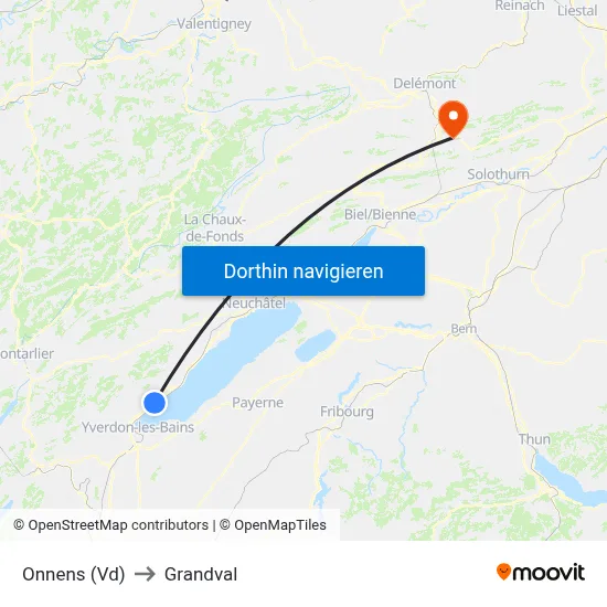 Onnens (Vd) to Grandval map