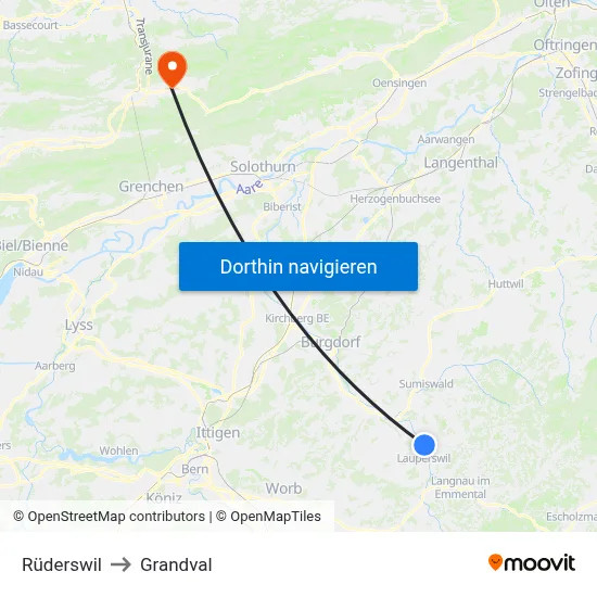 Rüderswil to Grandval map
