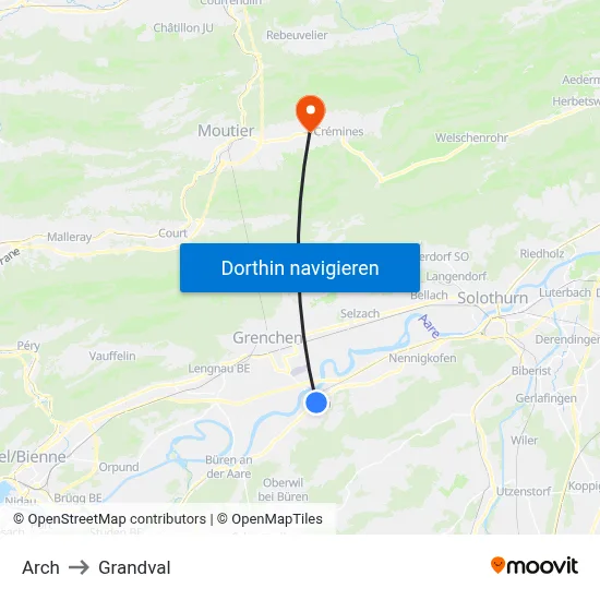 Arch to Grandval map