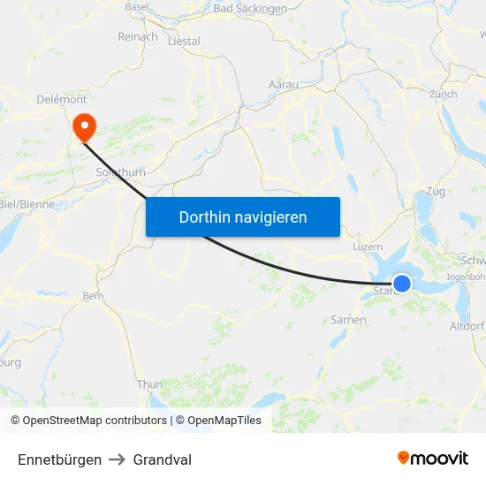 Ennetbürgen to Grandval map