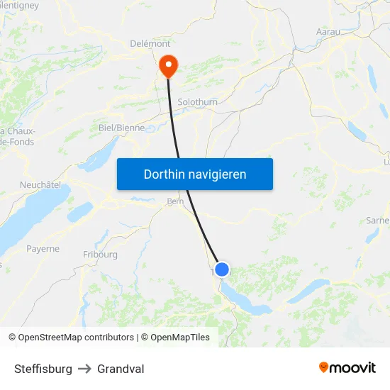 Steffisburg to Grandval map
