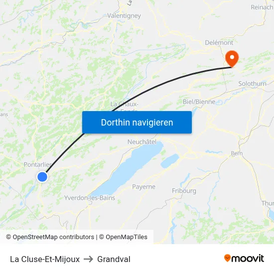 La Cluse-Et-Mijoux to Grandval map