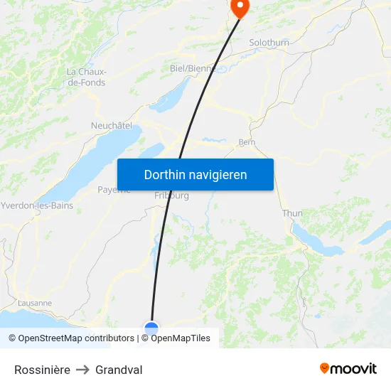 Rossinière to Grandval map