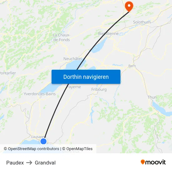 Paudex to Grandval map