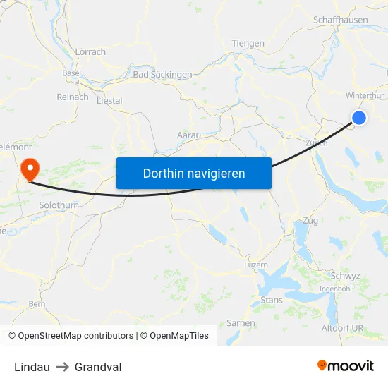 Lindau to Grandval map