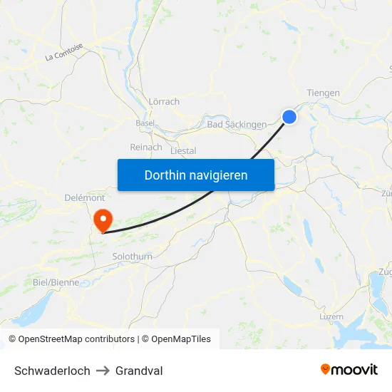 Schwaderloch to Grandval map
