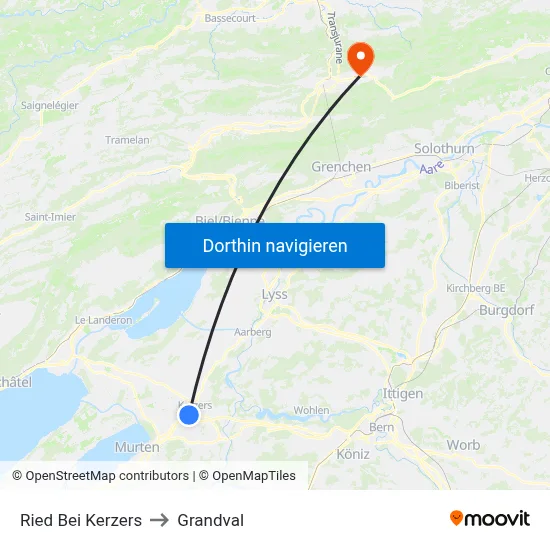 Ried Bei Kerzers to Grandval map