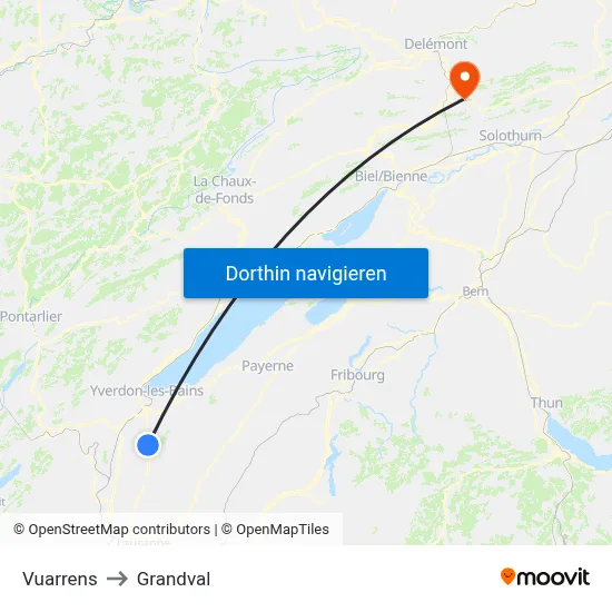 Vuarrens to Grandval map